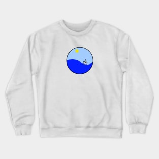 Paper boat Sailing in the ocean Crewneck Sweatshirt